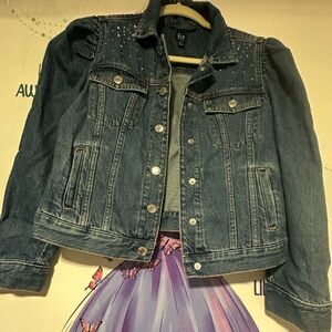 GAP girl Studded Dark Blue Jean Jacket size 14-16 One used